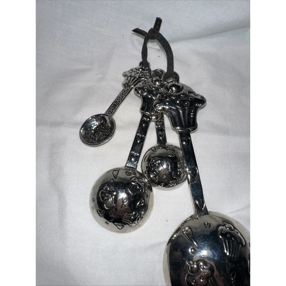 GANZ Cupcake 4 pc Measuring Spoon Set ~ Stainless Steel Unused (MM)‎
